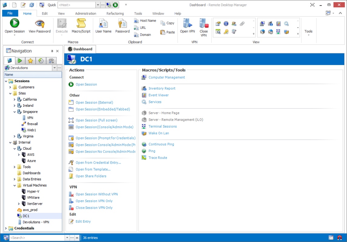 Remote Desktop Manager 2024.1.18.0 for Windows Screenshot 1