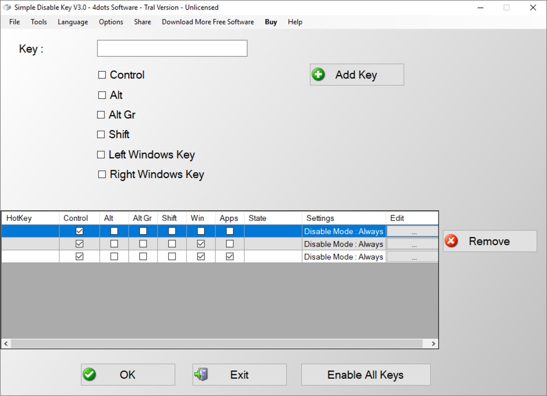 Simple Disable Key 12.3 for Windows Screenshot 12