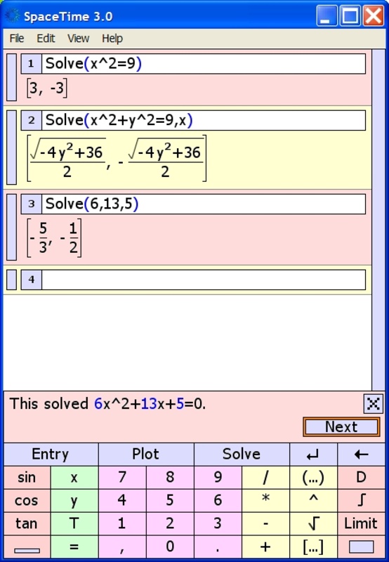 SpaceTime Mathematics 4.0 for Windows Screenshot 1