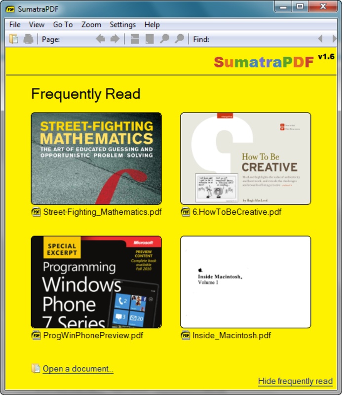 Sumatra PDF 3.5.2 for Windows Screenshot 1