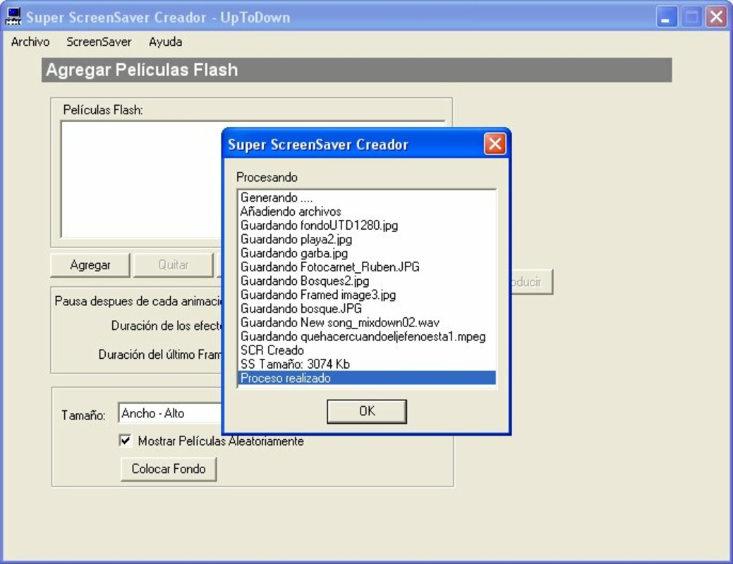Super Screen Saver Creador 1.0.0 for Windows Screenshot 1