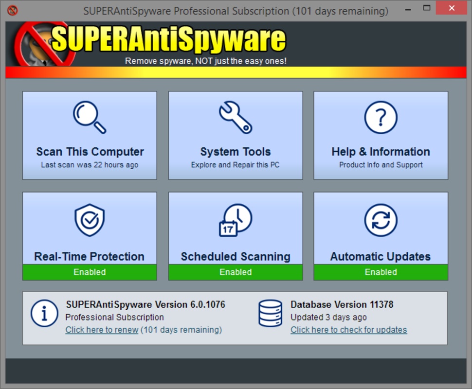 SuperAntiSpyware 10.0.1262 for Windows Screenshot 1