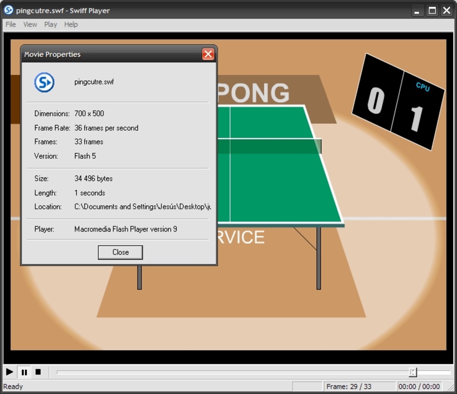 Swiff Player 1.7.2 for Windows Screenshot 1