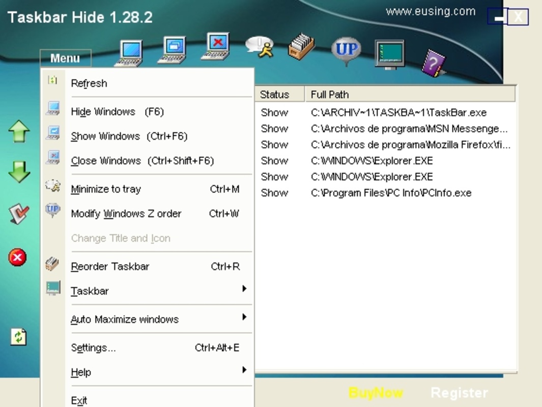 Taskbar Hide 3.3 for Windows Screenshot 1