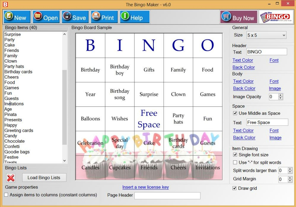 The Bingo Maker 6.0 for Windows Screenshot 1