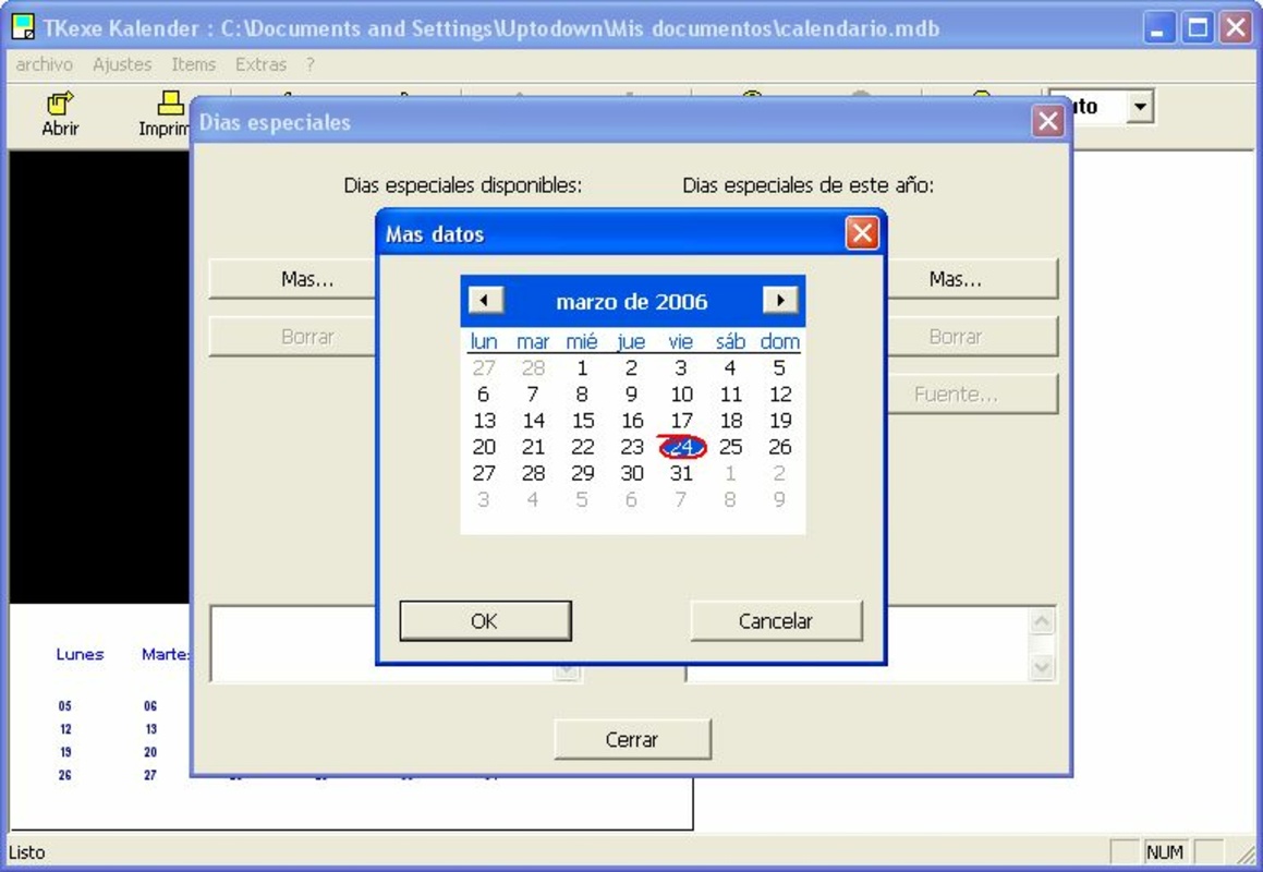 TKexe Kalender 1.1.0.3 for Windows Screenshot 1