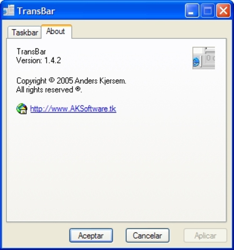 TransBar 1.4.2 for Windows Screenshot 1