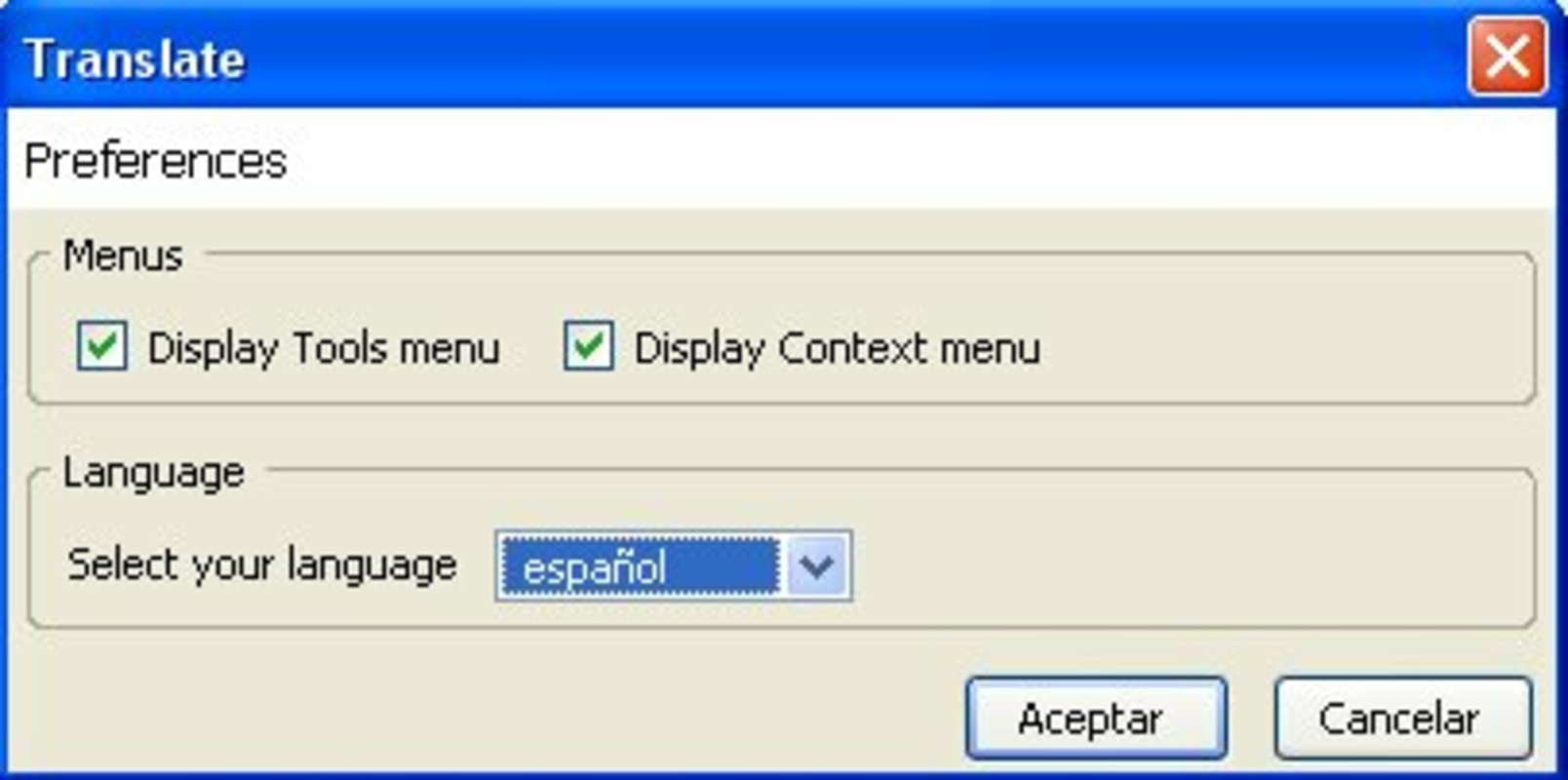 Translate Extension 0.6.0.9 for Windows Screenshot 1