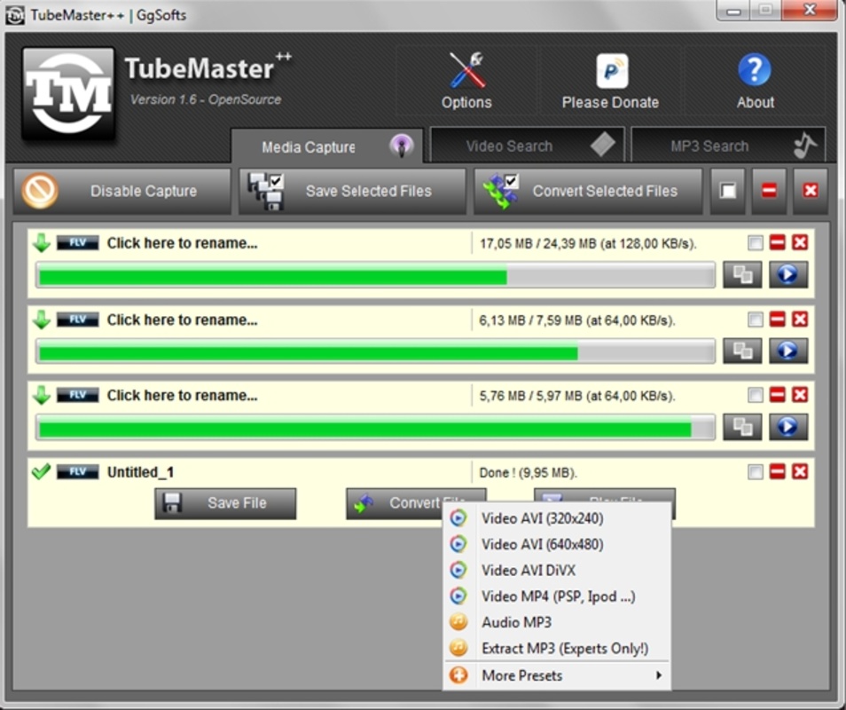 TubeMaster 2.7 for Windows Screenshot 1