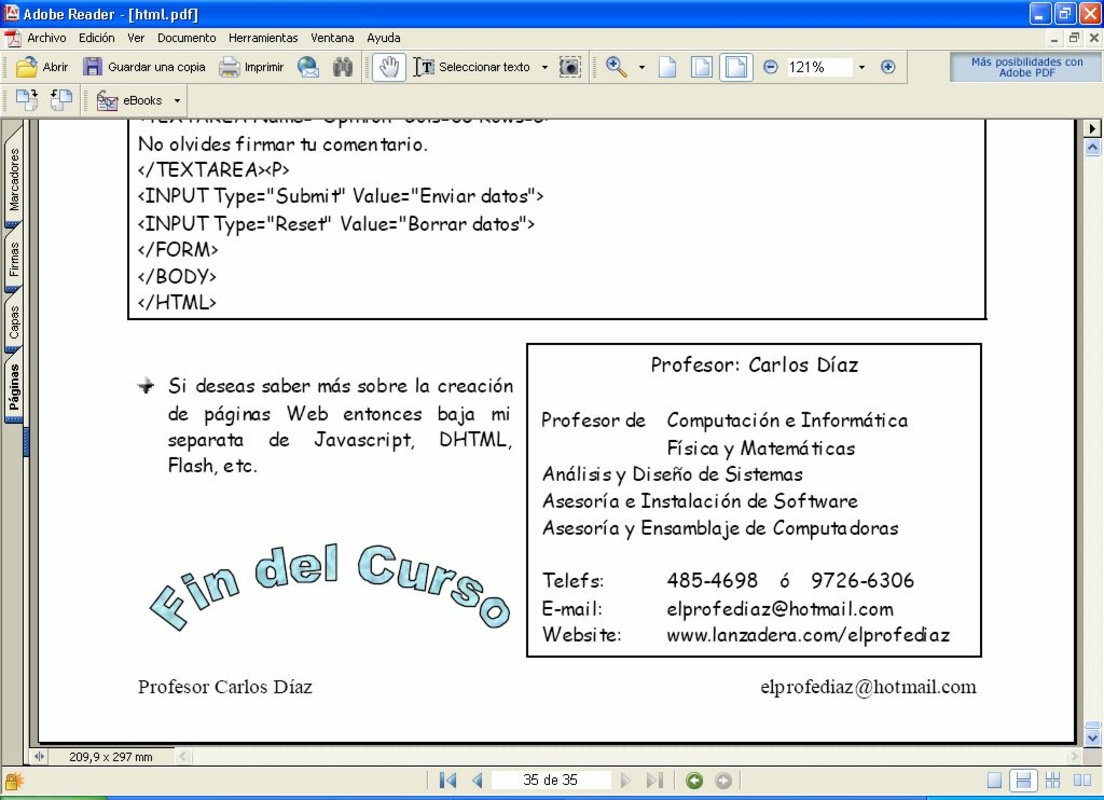 Tutorial de HTML  for Windows Screenshot 1