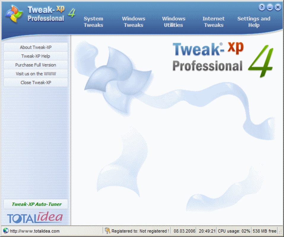 Tweak-XP Pro 4.0.8 for Windows Screenshot 1