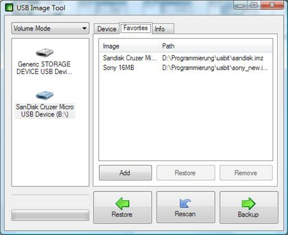 USB Image Tool 1.9.0 feature