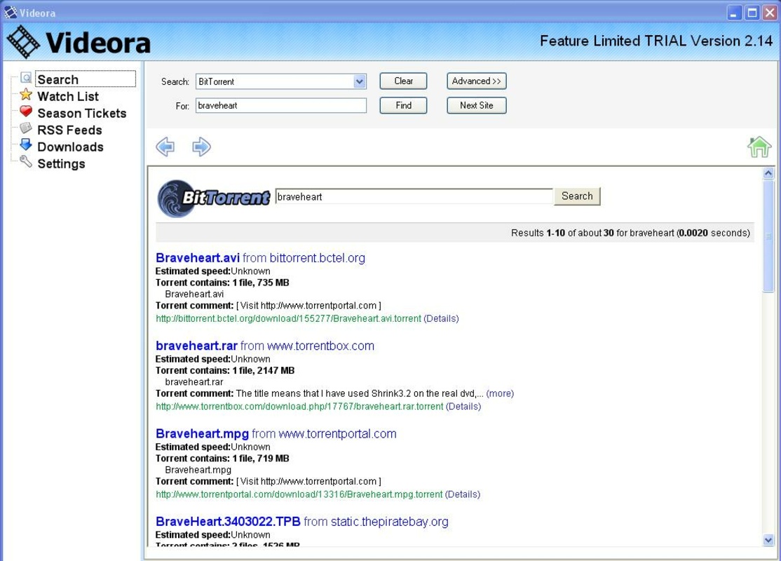 Videora 2.15 for Windows Screenshot 1