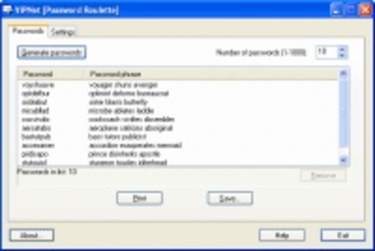 ViPNet Password Roulette 2.9.2 for Windows Screenshot 1