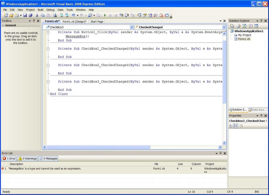 Visual Basic 2008 Express Edition 9.0 for Windows Screenshot 1