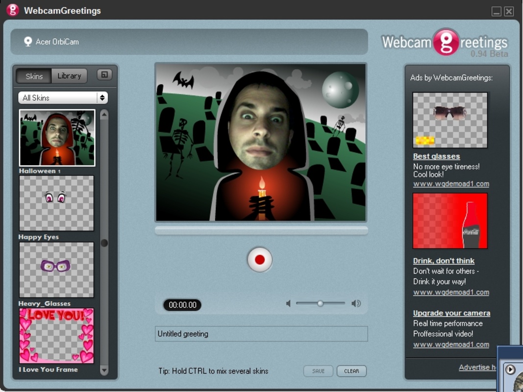 Webcam Greetings Studio 0.95 for Windows Screenshot 1