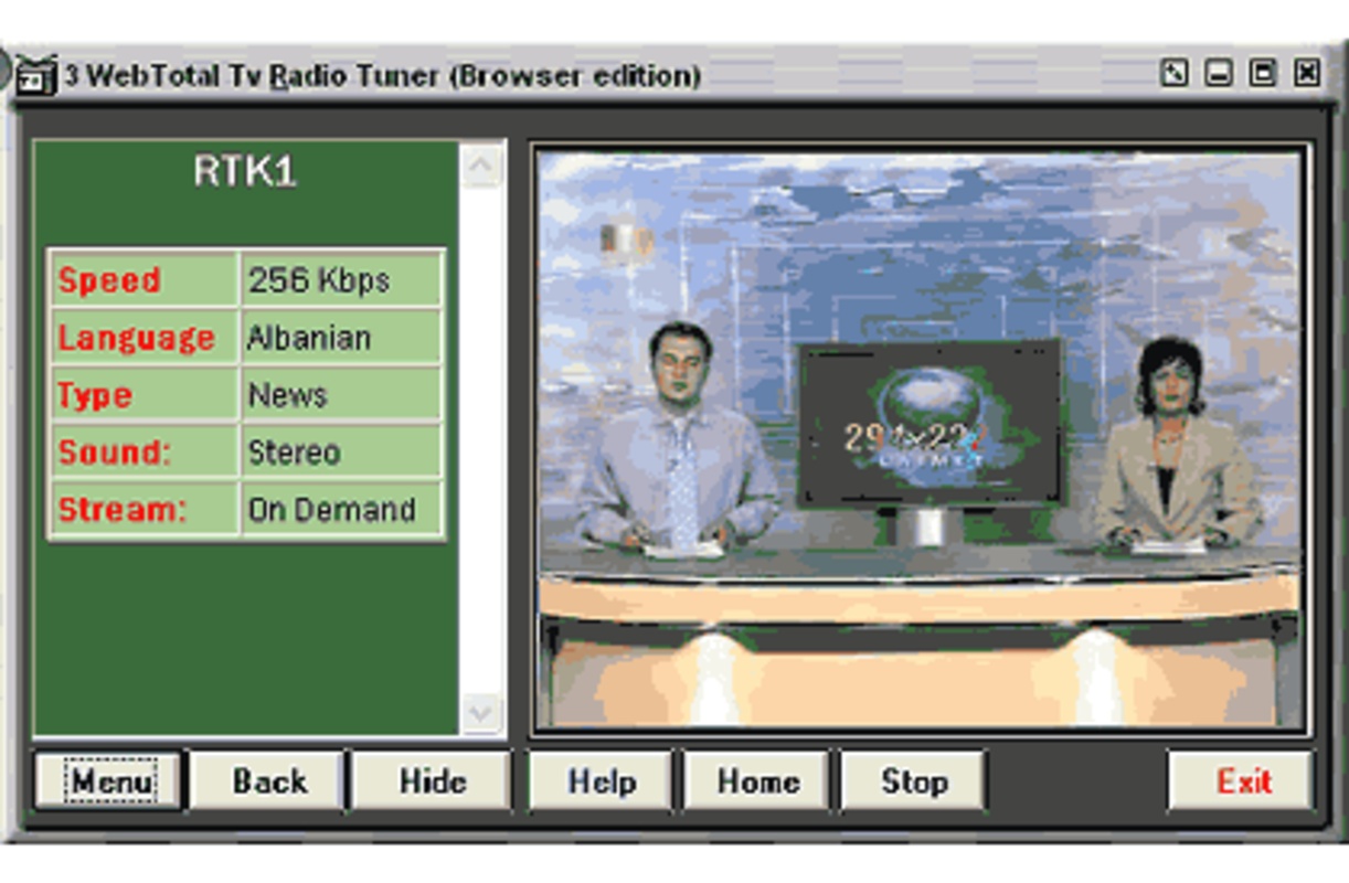 webTotal Tv y Radio Tuner 5.501 for Windows Screenshot 1