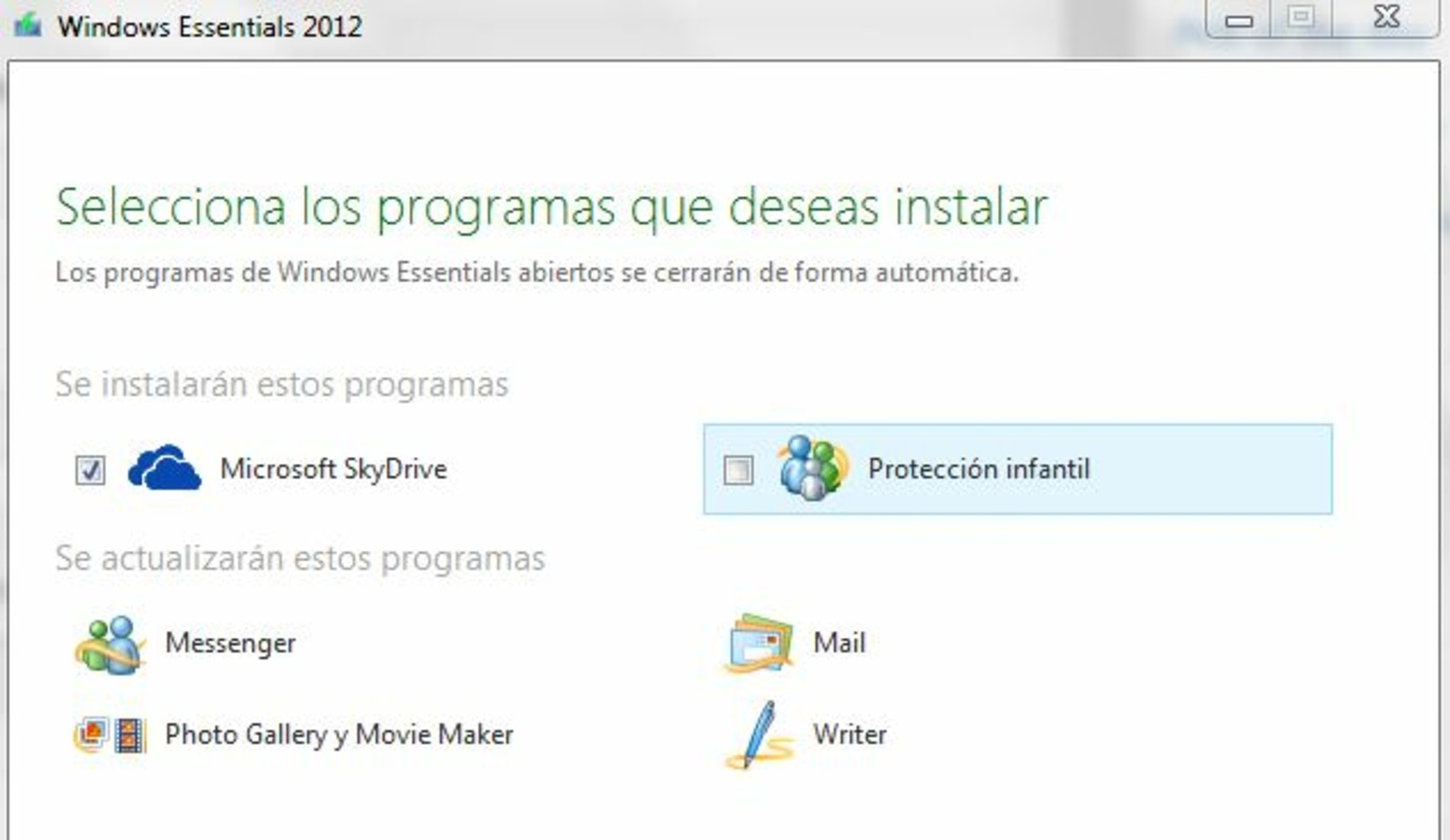 Windows Essentials 2012 feature
