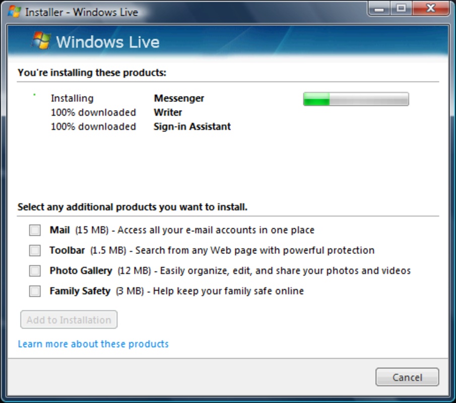 Windows Live Suite 1.0 for Windows Screenshot 1