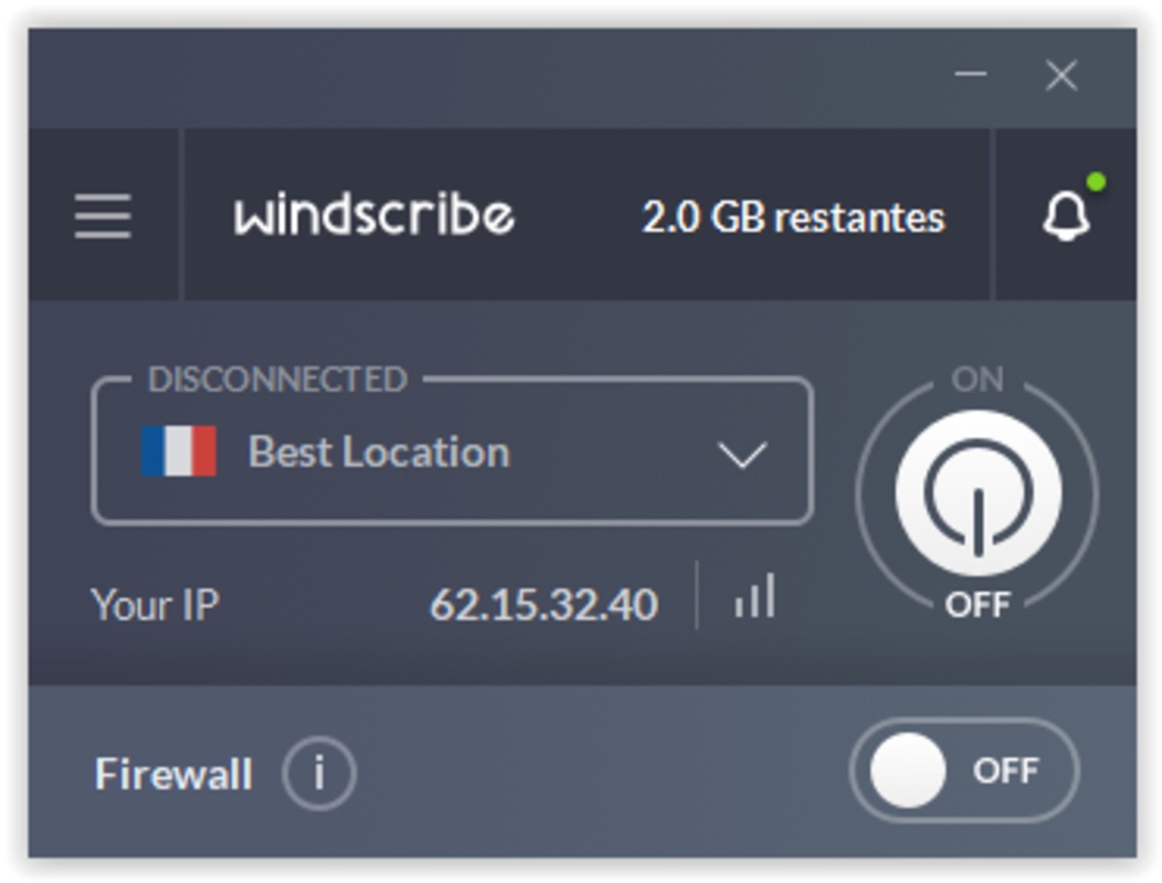 Windscribe VPN 2.9.9 for Windows Screenshot 1