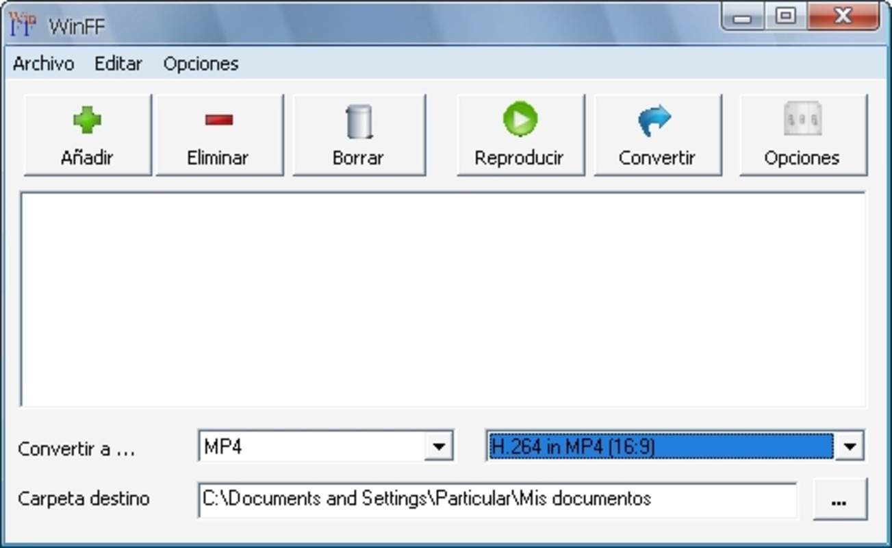 WinFF 1.4.0 for Windows Screenshot 1