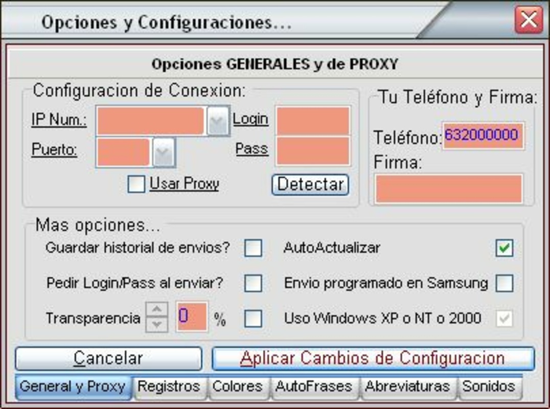 WinSMS MOD Edition 10 05 2006.A for Windows Screenshot 1