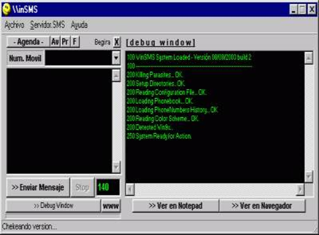 WinSMS 08 12 03 r1 for Windows Screenshot 1