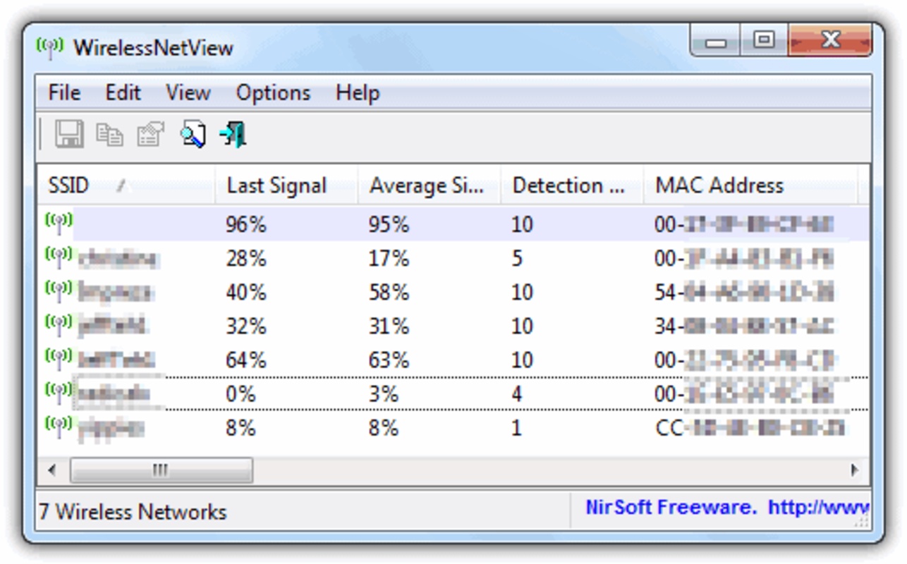 WirelessNetView 1.70 for Windows Screenshot 1