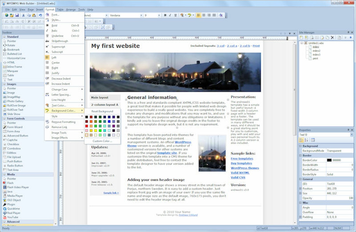 WYSIWYG Web Builder 19.0.6 for Windows Screenshot 1