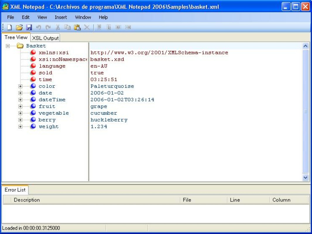 XML Notepad 2007 2.5 feature
