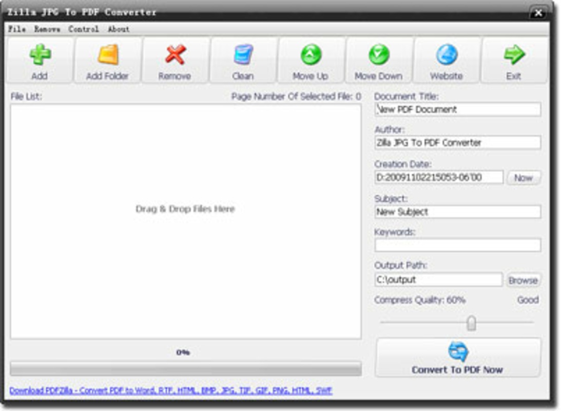 Zilla JPG To PDF Converter 2.1.0 for Windows Screenshot 1